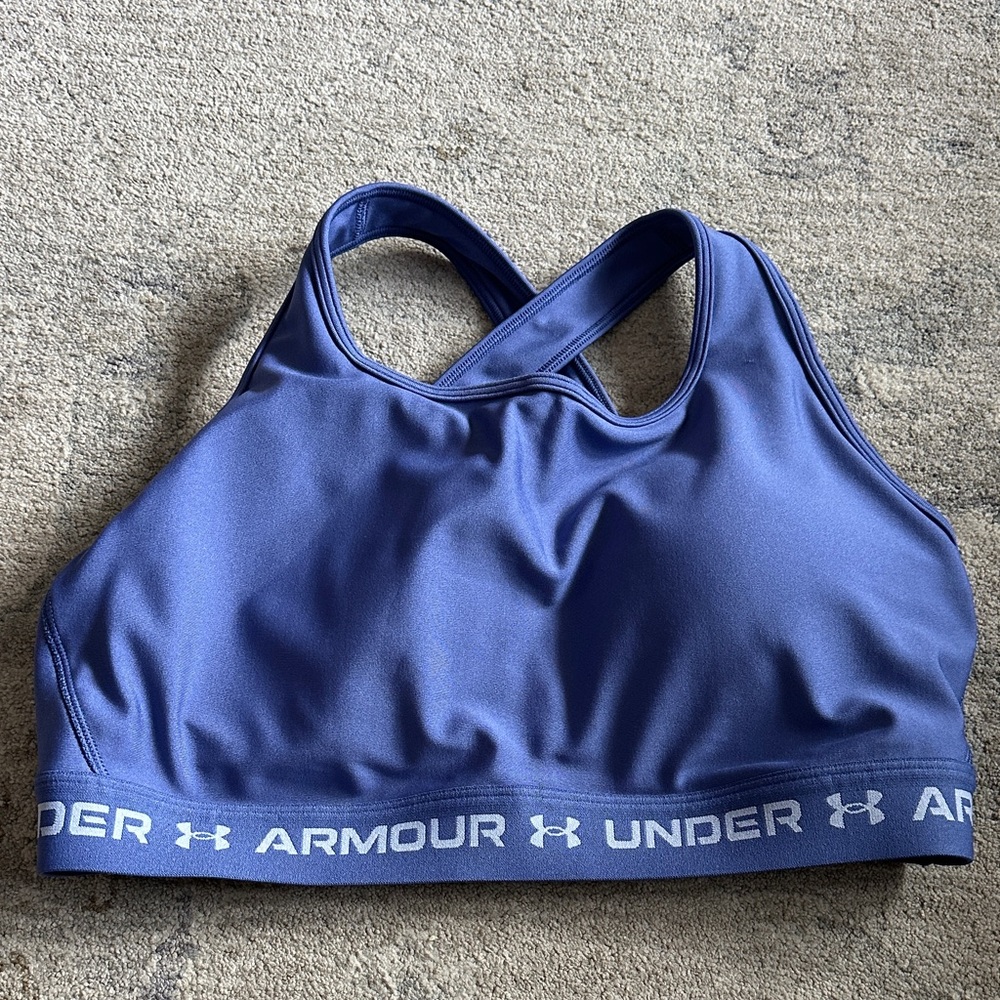 Under Armour Crossback Mid Bra, size 2XL, blue color, NWT